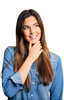 Mujer joven con duda Mujer joven con duda