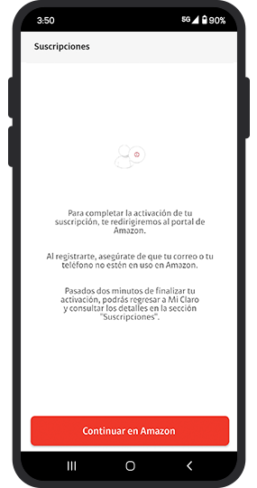 Selecciona el botón “Continuar en Amazon”. Selecciona el botón “Continuar en Amazon”.