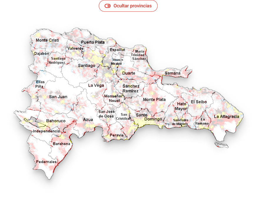 Mapa de cobertura con provincias